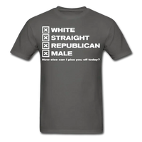 Load image into Gallery viewer, White Straight Republican Male T-Shirt - charcoal
