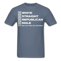 Load image into Gallery viewer, White Straight Republican Male T-Shirt - denim
