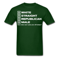 Load image into Gallery viewer, White Straight Republican Male T-Shirt - forest green
