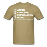 Load image into Gallery viewer, White Straight Republican Male T-Shirt - khaki
