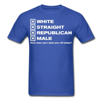 Load image into Gallery viewer, White Straight Republican Male T-Shirt - royal blue
