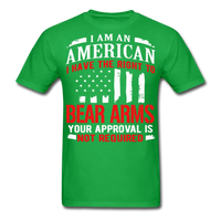 Load image into Gallery viewer, American Right To Bear Arms Your Approval Is Not Required Gun Rights T-Shirt - bright green
