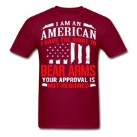 Load image into Gallery viewer, American Right To Bear Arms Your Approval Is Not Required Gun Rights T-Shirt - burgundy
