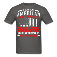 Load image into Gallery viewer, American Right To Bear Arms Your Approval Is Not Required Gun Rights T-Shirt - charcoal
