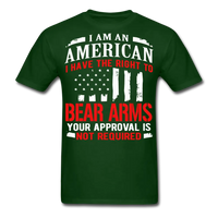 Load image into Gallery viewer, American Right To Bear Arms Your Approval Is Not Required Gun Rights T-Shirt - forest green
