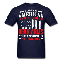 Load image into Gallery viewer, American Right To Bear Arms Your Approval Is Not Required Gun Rights T-Shirt - navy
