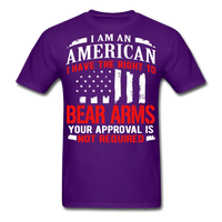 Load image into Gallery viewer, American Right To Bear Arms Your Approval Is Not Required Gun Rights T-Shirt - purple

