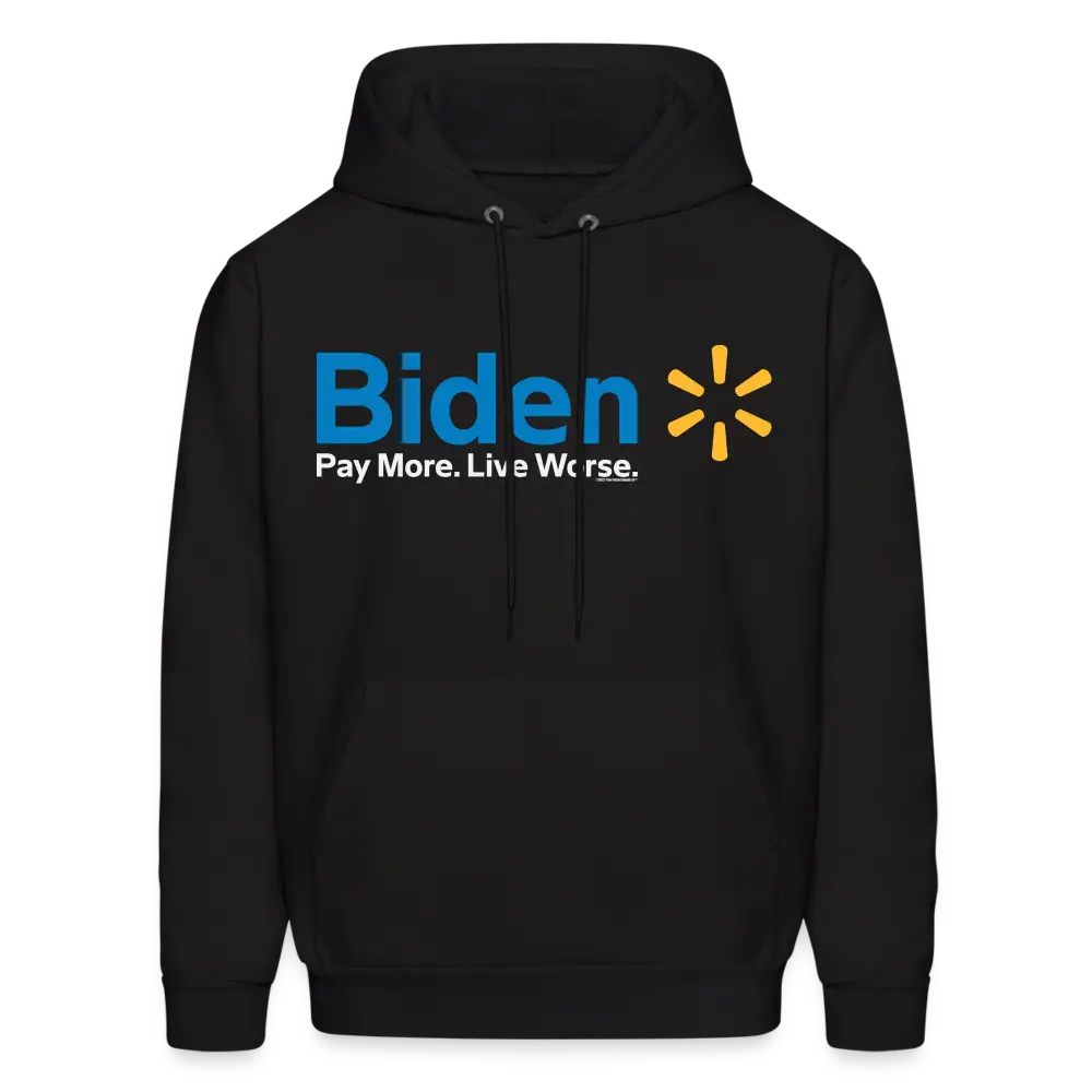 Biden Pay More Live Worse Wal-Mart Parody Anti Biden Inflation FJB Men's Pullover Hoodie - black