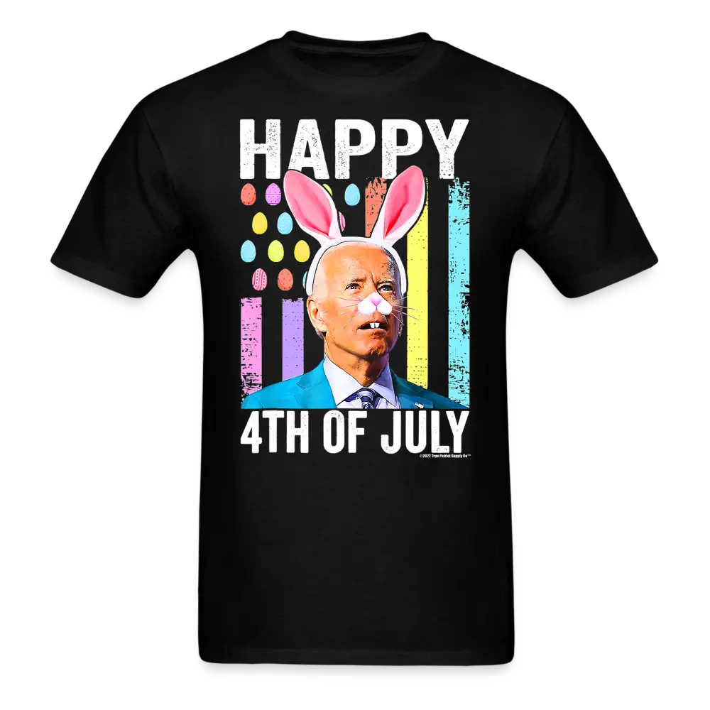Confused Biden Happy 4th of July Easter T-Shirt - black