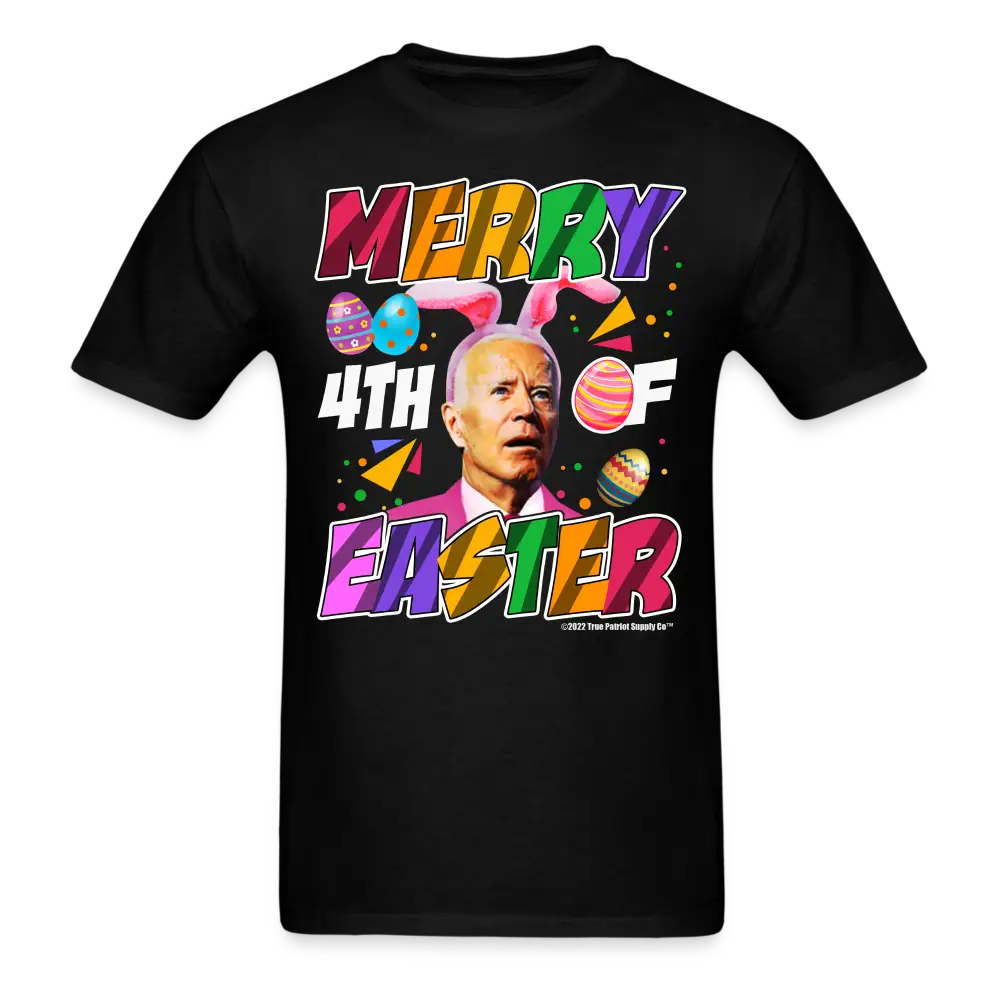 Confused Biden Merry 4th of Easter Funny 4th of July T-Shirt - black