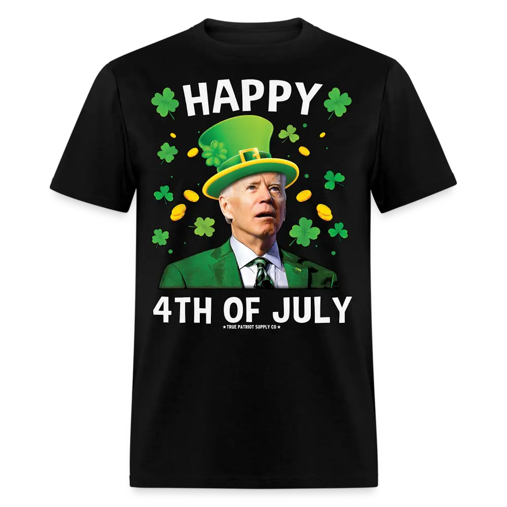Happy 4th Of July St Patrick's Day Funny Confused Biden Unisex Classic T-Shirt - black