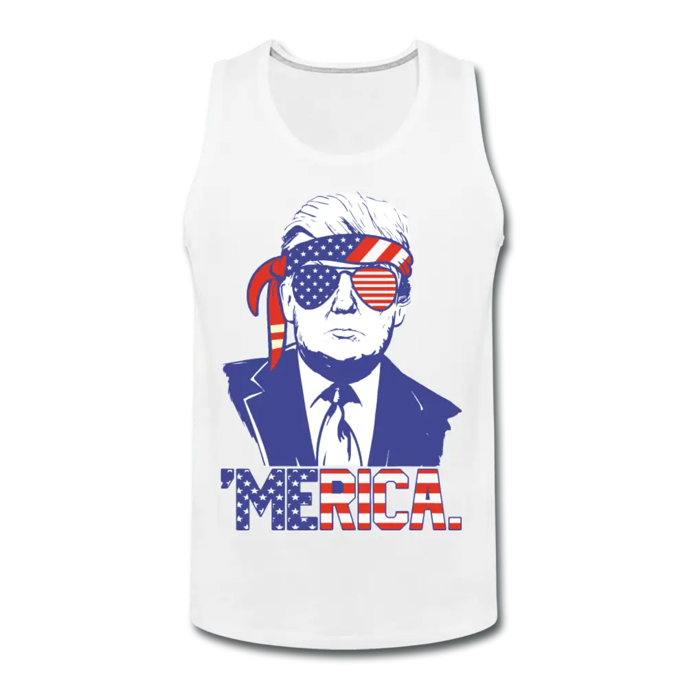 Trump 'MERICA! Men’s Premium Tank - white