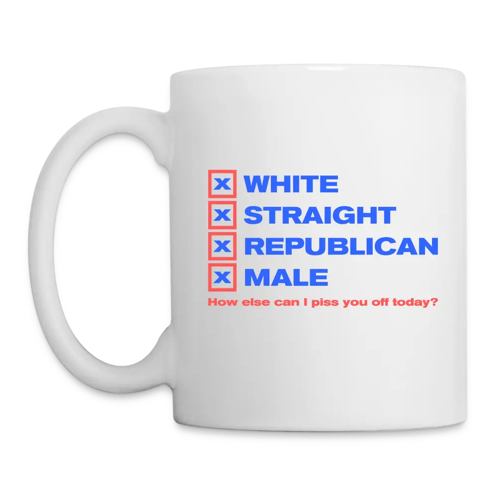 White Straight Republican Male Coffee/Tea Mug - white